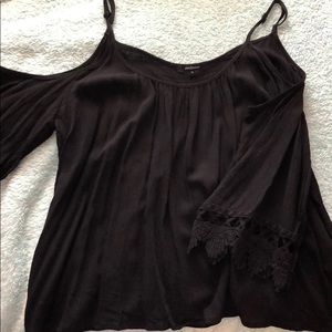 Black cold shoulder blouse